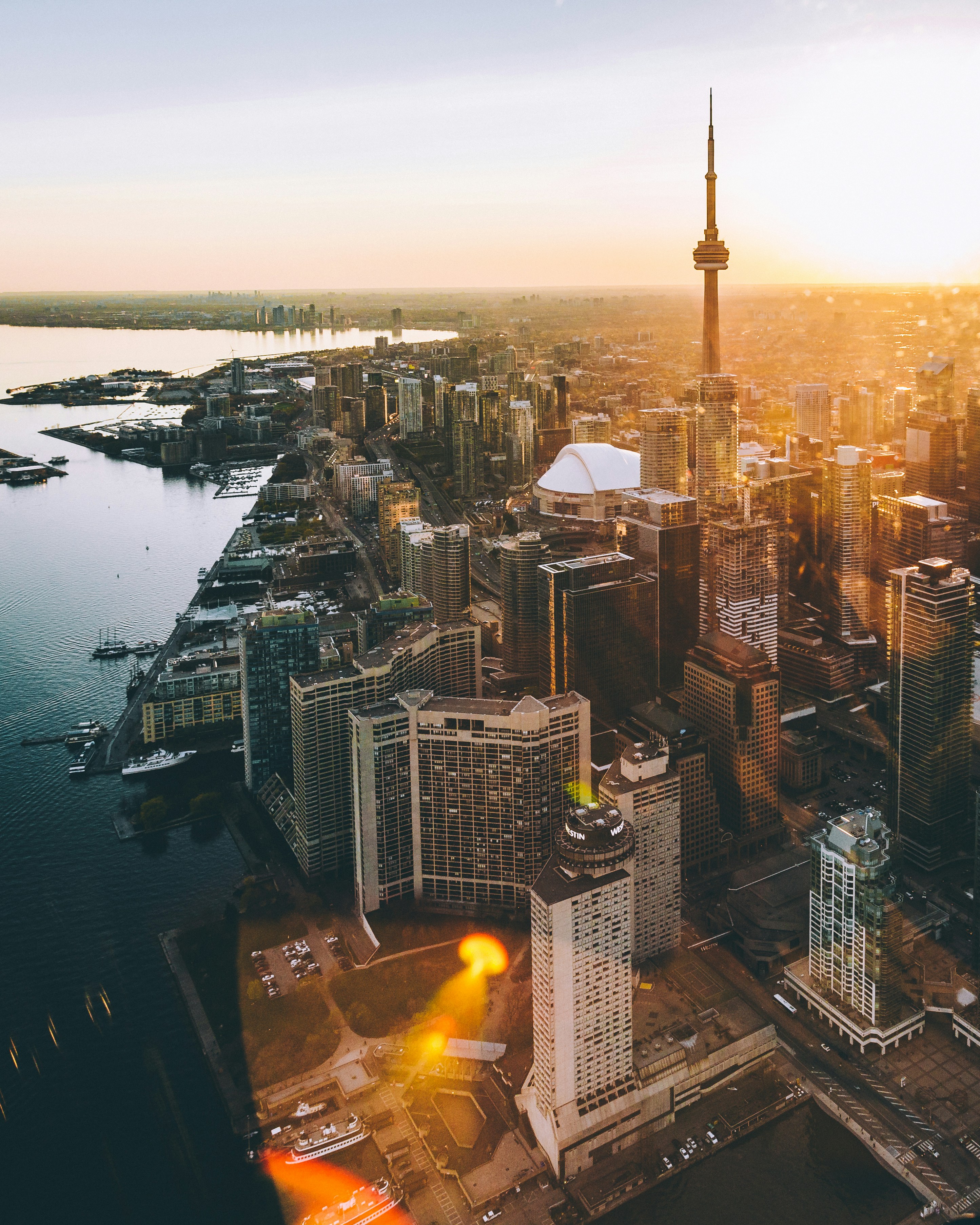 Toronto Canada skyline at sunset